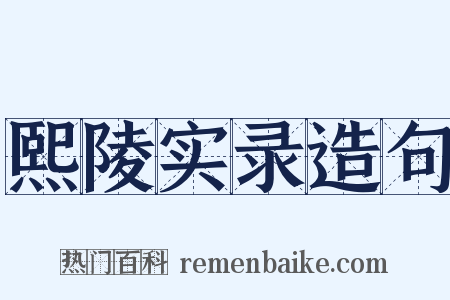 熙陵实录造句是什么意思的图片
